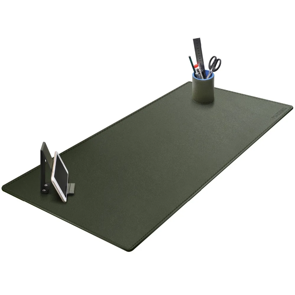 

Extended Multifunctional Desk Mat 39.4" x 15.7" PU Leather Large Keyboard Mat Mouse Pad with Pen Holder and Phone Holder Stand