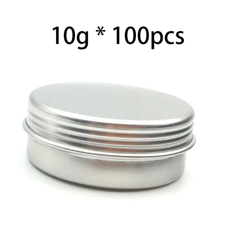 

100 x 10G Aluminum Jar Tin Pots 10cc Metal Cosmetic Packaging Container 1/3oz professional cosmetics container