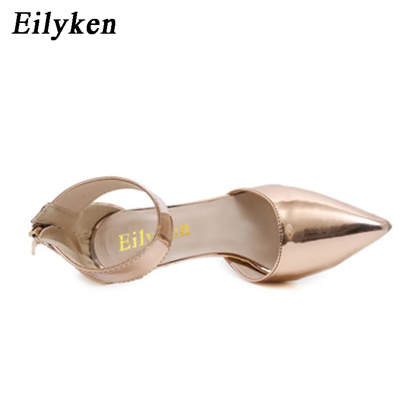 Eilyken Champagne Gladiator Women Pumps Zipper Pointed Toe High Heels Sexy Lady Shoes Thin Heels Chaussure Femme Autumn