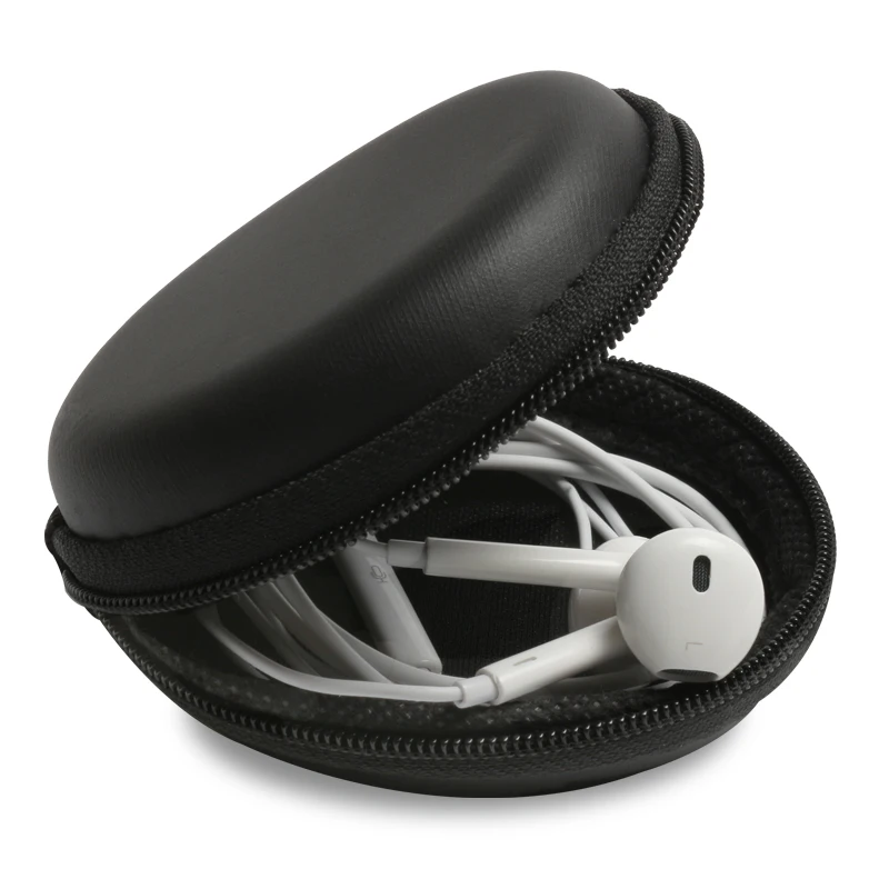 

Hangrui Mini Zippered Round Storage Hard Bag Portable Headset Box Case For Earphone Accessories Memory Card USB Cable Chargers