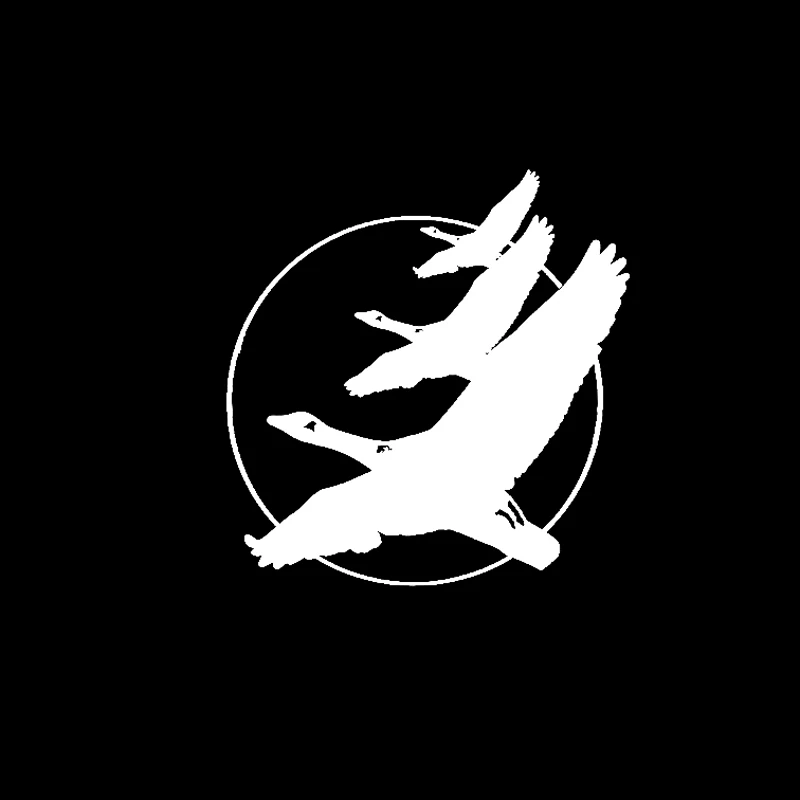 YJZT 15 см * 5 Geese Fly Moon Bird Nature модная Автомобильная фотография черная/Серебристая