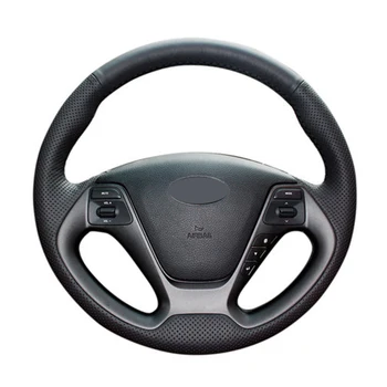 

GNUPME Black Artificial Leather Steering Wheel Cover for Kia K3 2013 K3S 2014 K2 Rio 2015 2016 Ceed 2012-2017 Cerato 2013-2017
