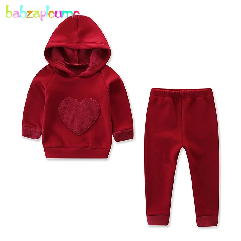 2piece Sets Fall Winter Newborn Clothes Soft Fleece Warm Cute Hooded T
