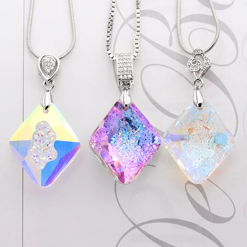 Crystal-stone-diamond-Necklace-pendants-women-for-jewelry-Crystal-Making-accessories-Pendants-Shiny-Glass-Decorative-Crystals