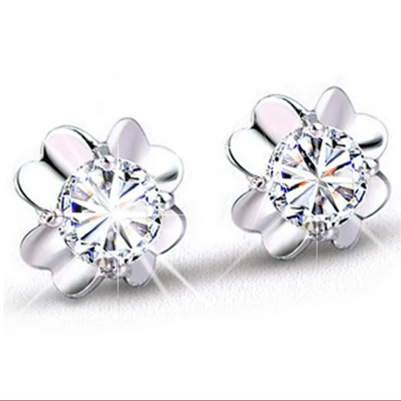 

20pairs 5kinds Silver tone rhinestone sparkly enamel Needle starfish/flower/irregular Princess Clear Earrings Set jewelry