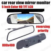 Новый 800*480 Автомобиля TFT Экран 5 Дюймов LCD Автомобиля Красочные зеркало Заднего вида Монитор Парковка Резервное Копирование Камеры DVD вспять приоритет