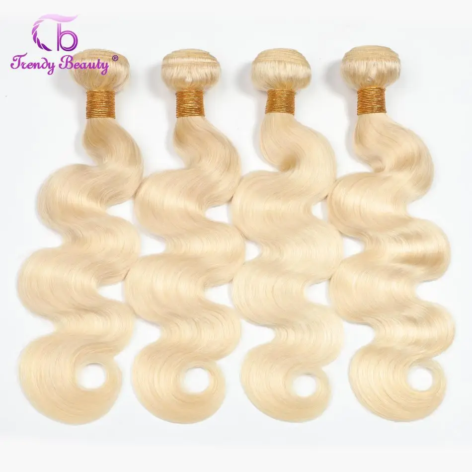 

Trendy Beauty Peruvian Remy Human Hair Bundles 4 PCS 10-24 inches Hair Extensions Free Shipping 613 Color Body Wave Hair Weft