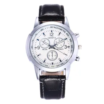 

3 Eyes Casual Design Men Male Soft PU Leather Band Wristwatch Watch Fashion Round Dial Quartz Wrist Watches