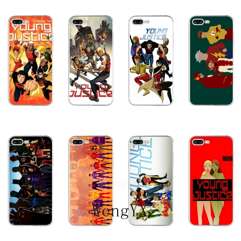

cartoon Young Justice poster Soft phone case For Samsung Galaxy J3 J4 J5 J6 J7 J8 A3 A5 A7 A8 A9 Plus Prime pro 2016 2017 2018