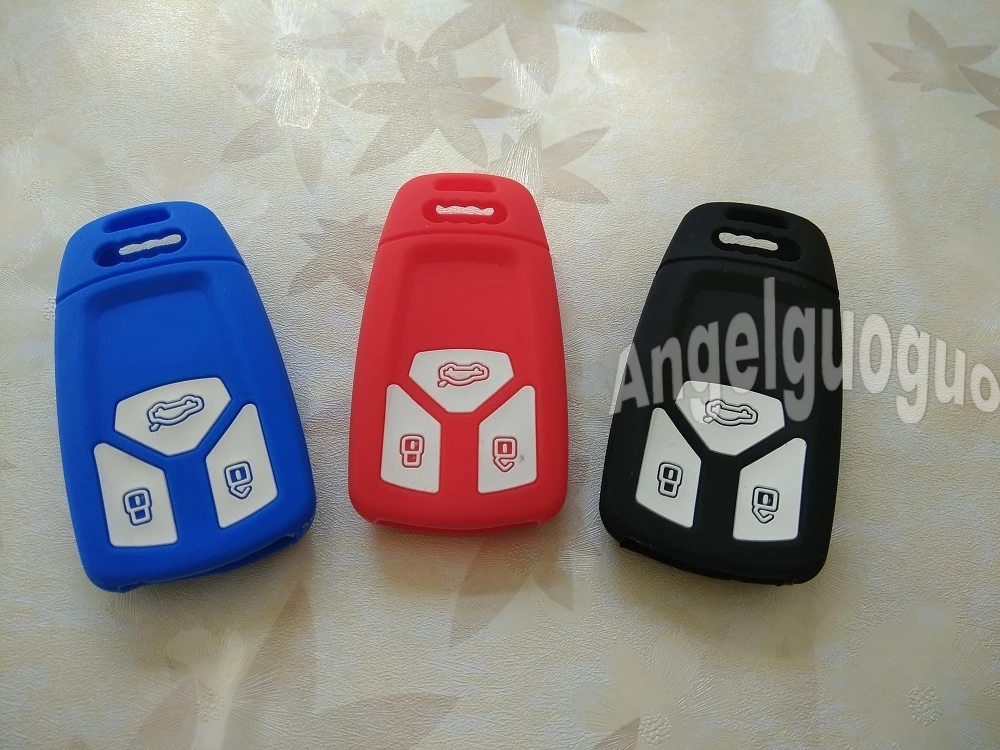 Angelguoguo Silicone Key Cover/key case/key bag for for AUDI 2016 2017 2018 Q7 A4L TT TTS