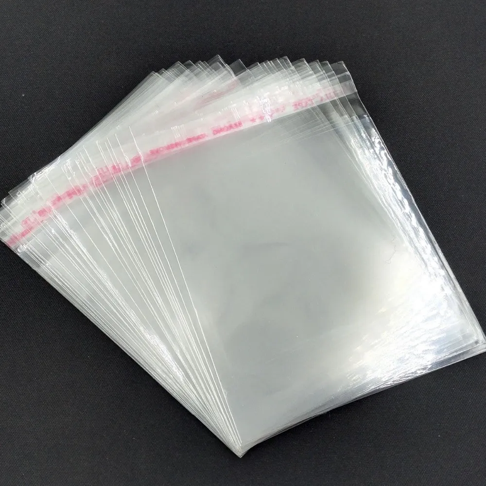 100 шт прозрачный из целлофана с застежкой/БОПП/поли мешки 9*13 см прозрачный OPP упаковка пластиковые пакеты самоклеющиеся уплотнения