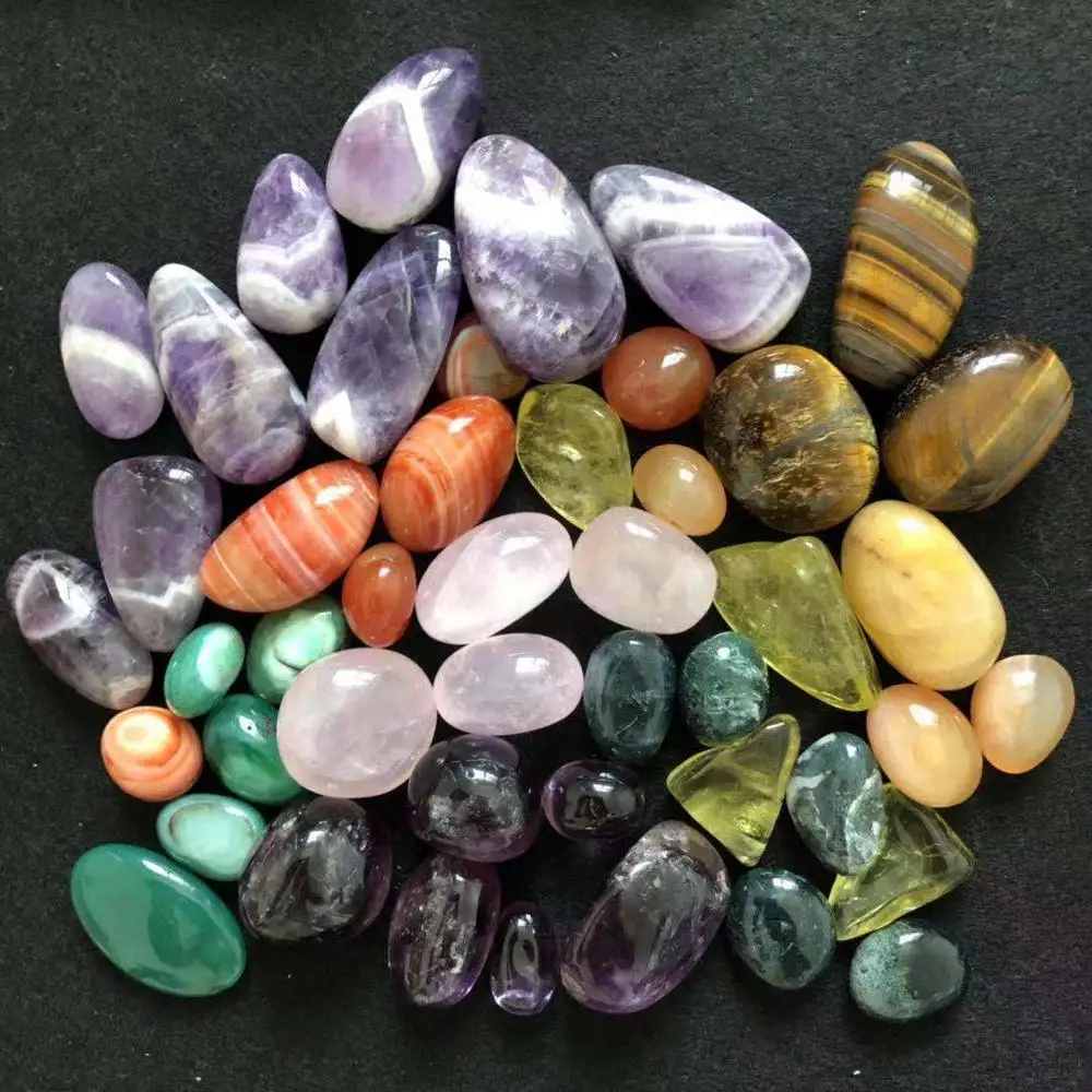 

7 Kinds Natural Healing Stone Tumbles Wicca Crystal 7 Chakras Rose Quartz Ametrine Fluorite Citrine Amethyst