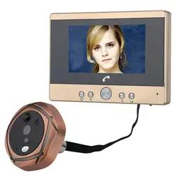 Экран TFT "4,3 цифровой домофон глазок двери камера ПИР обнаружения движения дверные звонки 160 градусов широкий формат ИК ночного