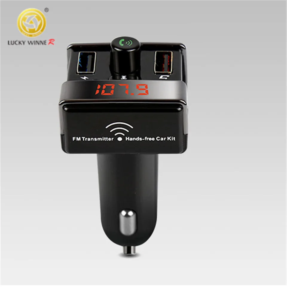  New Bluetooth Handsfree Car MP3 Player Wireless Bluetooth FM Modulator FM Transmitter Car Kit U Disk Dual USB Car Charger Aux