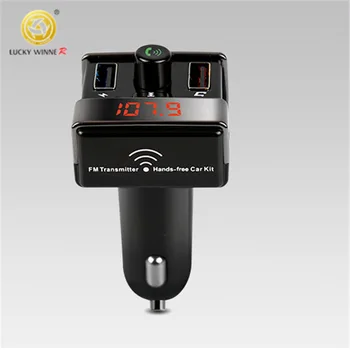 

New Bluetooth Handsfree Car MP3 Player Wireless Bluetooth FM Modulator FM Transmitter Car Kit U Disk Dual USB Car Charger Aux