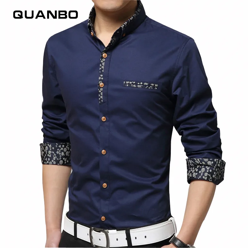 Plus size brand clothing 2016 spring Mercerized cotton men's long-sleeved shirt camisas Business casual fashion Slim shirt 5xl