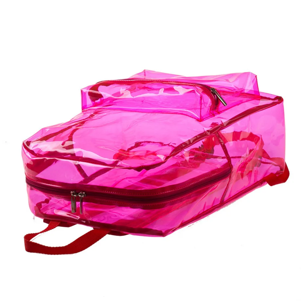 1 модная женская и Мужская прозрачная сумка на плечо большая вместительность унисекс-желе цветной Рюкзак Прозрачный ПВХ Повседневный дорожный рюкзак для покупок