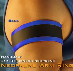 (RD1120) роскошные настроить ручной работы 4 мм толщина неопрена руку кольцо синий фетиш одежда