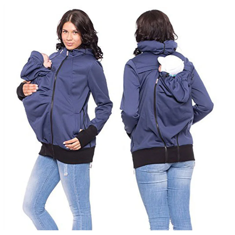 European Style Two Piece Set Winter Mother Kangaroo Baby Carrier Coat