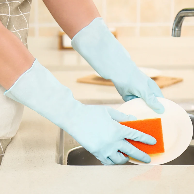 Household Waterproof Household Glove Dishwashing Glove Water Dust Stop Cleaning Rubber Glove For Kitchen Tools Accessories