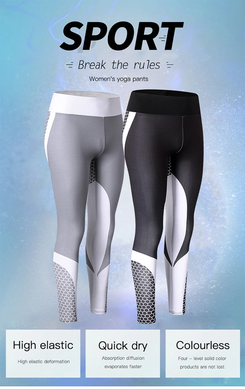 Womens Running Leggings Compression Pants Yoga Trousers Running Tights Sport Trousers Exercise Pants Womens Elastic