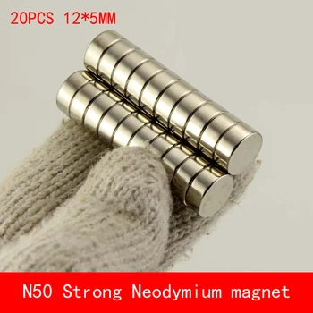 

wholesale 20PCS D12*5mm disc round N50 Strong magnetic force rare earth Neodymium magnet diameter 12X5MM
