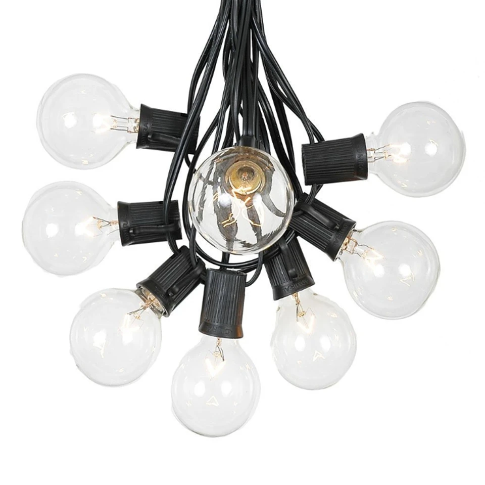Светодиодный Свадебный светильник, 3 м, 7,5 м, G40, глобус, лампа, елочные гирлянды, для улицы, с прозрачными шариковыми лампами, подвесной зонтик, Рождественский светильник s, для помещений