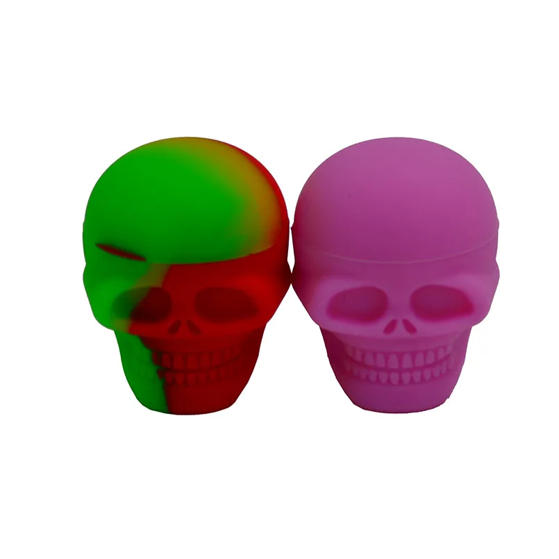 

10pc 3ml Skull silicone wax container for Bho butane Slick oil concentrate Non Stick silicone Dab oil jar concentrate wax jars