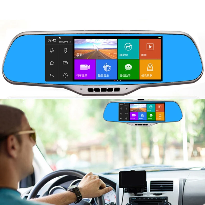 

7" Touch Screen Car DVR Dual Lens Camera Rearview Mirror Video Recorder Dash Cam Auto Camera Portable Recorder Y1