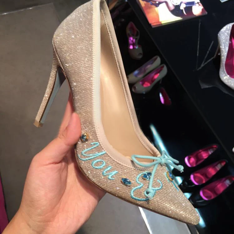 bling high heel shoes