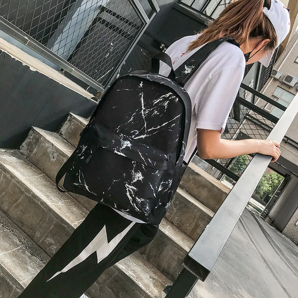 backpack travel Marble pattern large-capacity school bag shoulder bag shoulder bags backpack school student bag backpacks Ju17