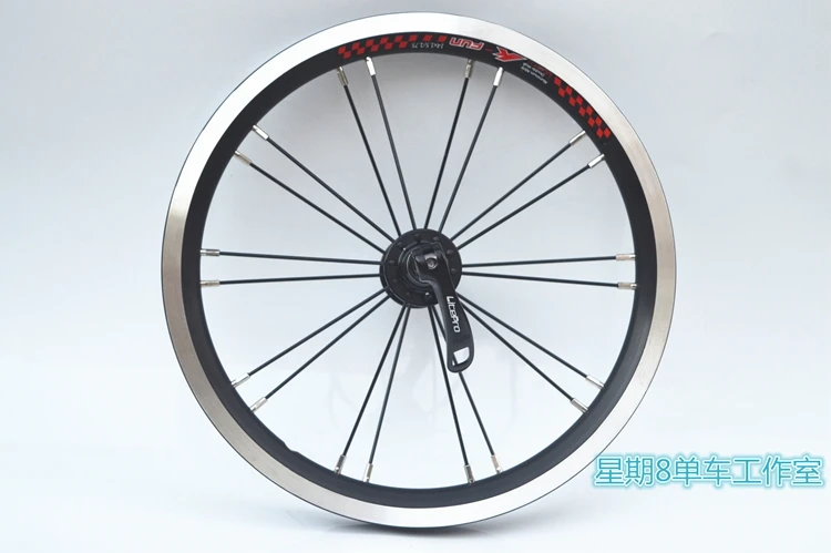 Cheap Folding Bicycle Litepro 14/16inch 412 Wheelset Outer 3 Shift Wheel Set Three Speed Bike Wheels 9