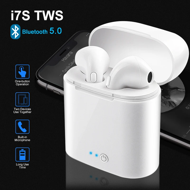 

i7s TWS Mini Wireless Bluetooth Earphone Stereo Earbud Headset With Charging Box Mic For All Smart Phone Air Pod PK i12 i14 i30