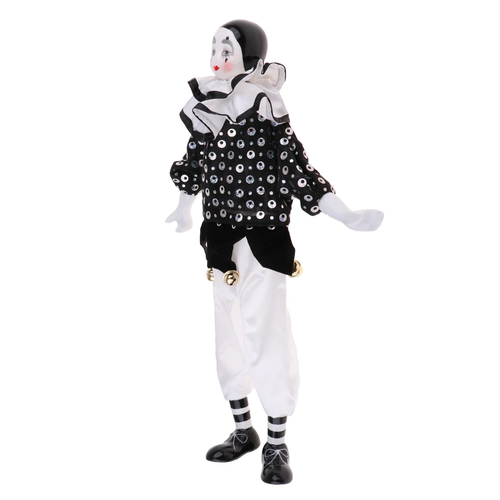 2Pcs Fashion Porcelain Clown Doll Halloween Christmas Decoration Souvenir Collections Friends Gift Home Table Decor