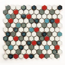 Шестигранные Плитки Мозаики Нерегулярные Красочные мозаика для кухни щитка моющиеся стены плитка