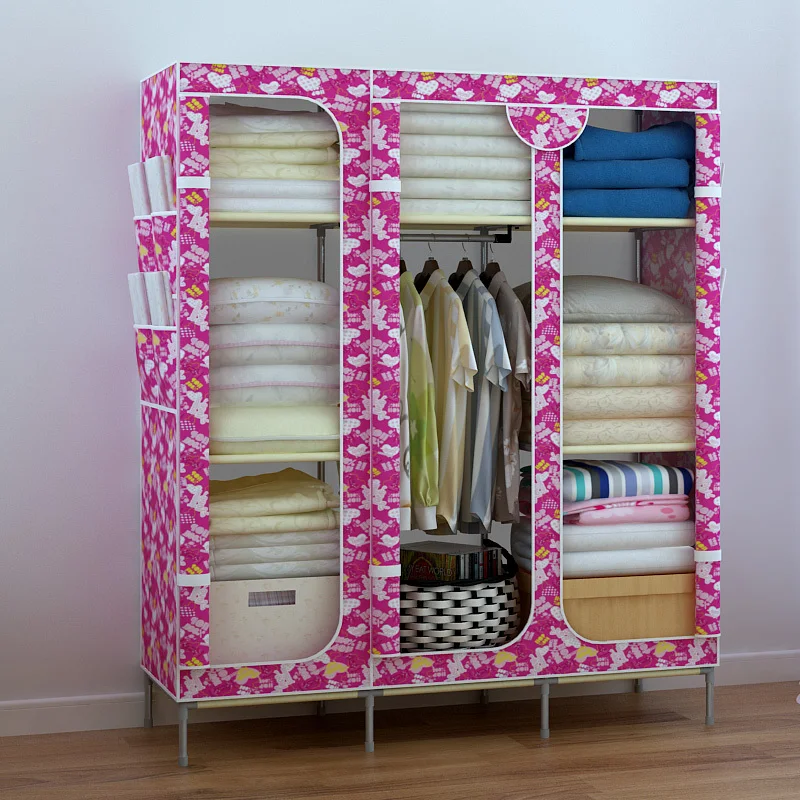 Simple wardrobe closet closing Neb adult hangers metal finishing