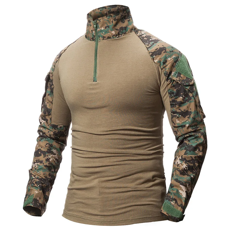Refire gear камуфляжная футболка Военная армейская Боевая футболка мужская с длинным рукавом US RU Soldiers тактическая футболка Мультикам камуфляжные Топы - Цвет: Forest Camo