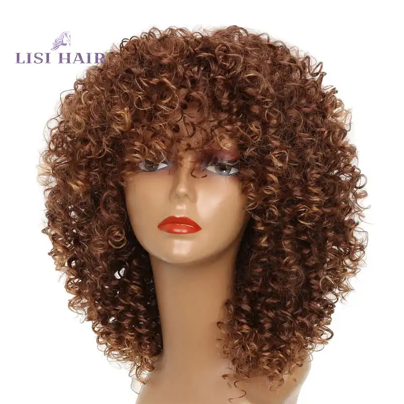 Volosy Lisi Raznocvetnye Korichnevye Korotkie Volnistye Volosy Iskusstvennye Volosy Dlya Zhenshin Afrikanskie Pricheski Sinteticheskie Volosy Vysokotemperaturnoe Volokno Naturalnye Volosy Parik Pariki Dlya Zhenshin Aliexpress