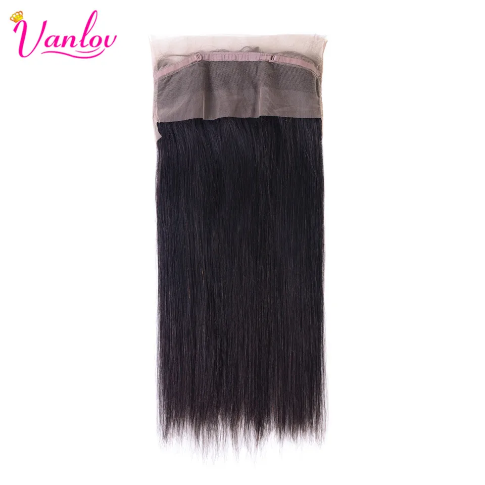 Vanlov 360 Кружева Фронтальная застежка бразильский человеческих волос фронтальной натуральных волос Волосы remy натуральный черный 360