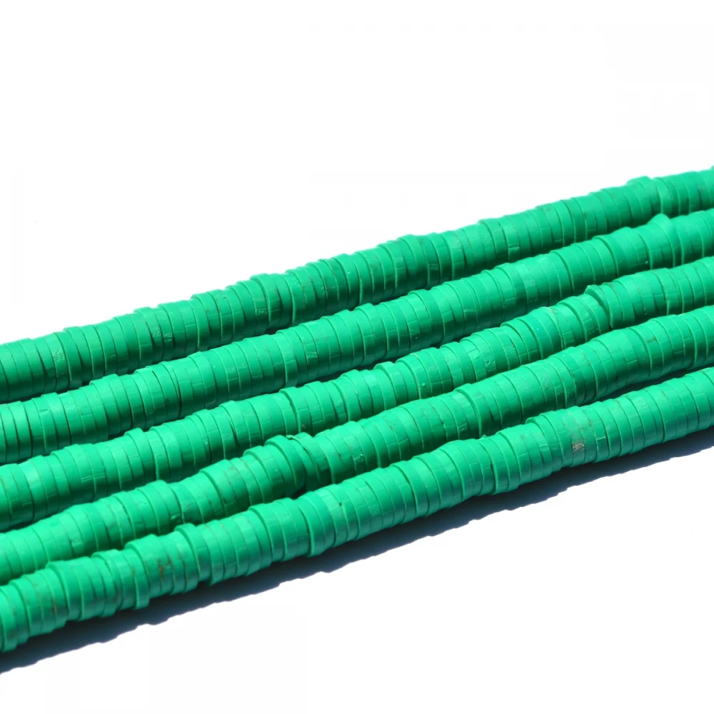 

8mm Green Rare African trade beads vulcanic vulcanite vinyl heishi disks spacers