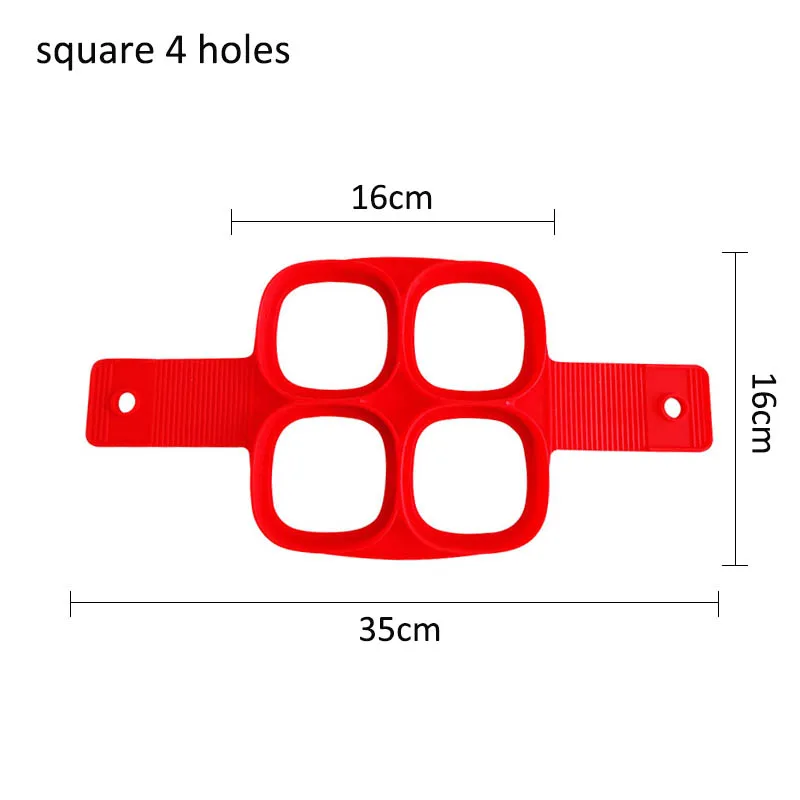 1 шт. силиконовые антипригарным фантастические яичный блин чайник Кольцо 4/7 отверстий Кухня выпечки омлет формы флип плита Яйцо горловое кольцо - Цвет: square 4 holes