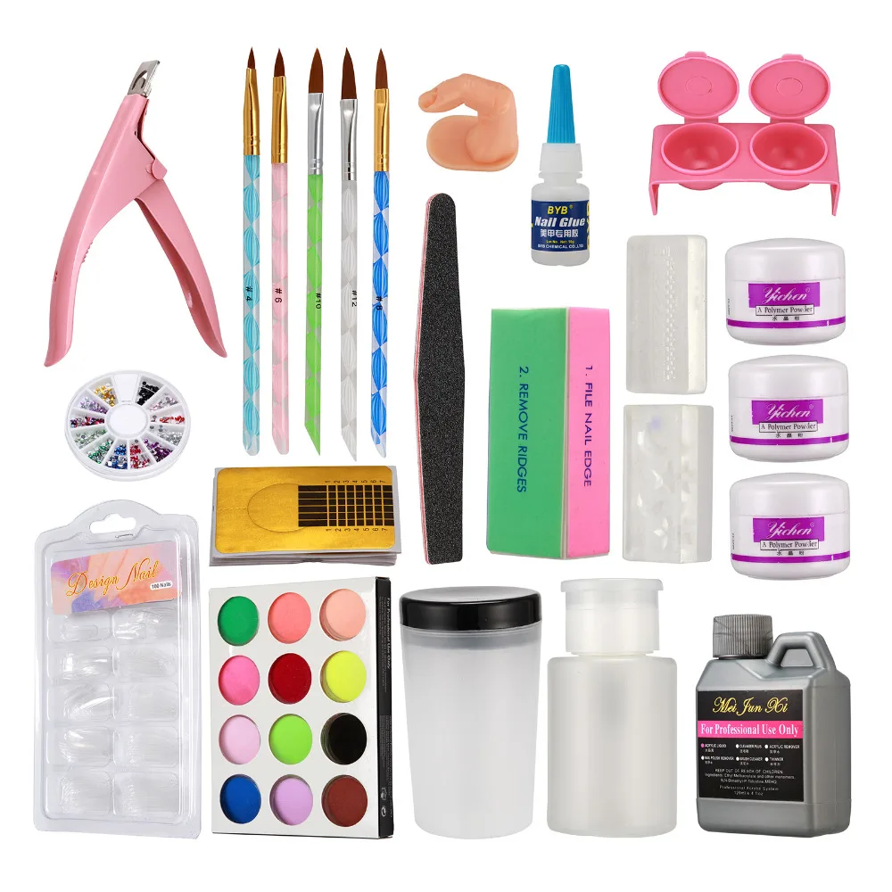 

Anmas rucci Acrylic Liquid Powder Nail Art Tips Pump Files Pen Clipper Tools Kit USPS Ship #1643