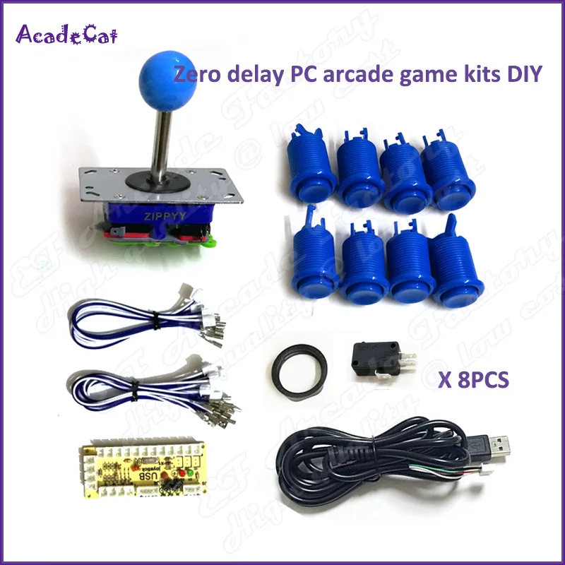 Zero Delay DIY PC fighting аркадные игровые наборы джойстик zippyy+ HAPP кнопка+ контроллер/джойстик кодировщик DIY части