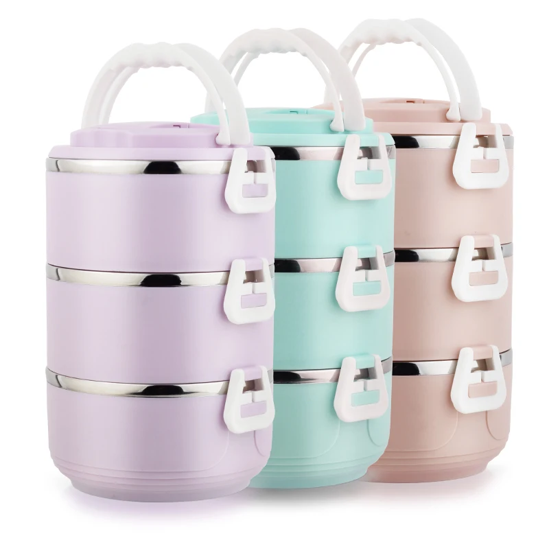 304 stainless steel student Multi-layer Extra long insulation lunch box Lunch Box Double 2345 layers Lunch box Leakproof cover