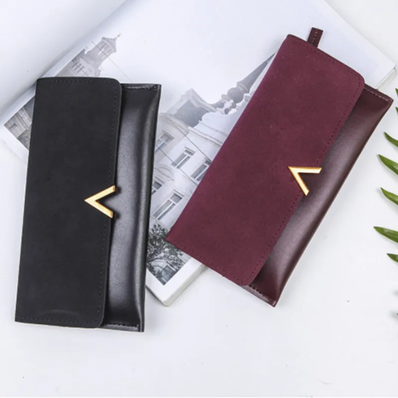 

New korean fashion woman Wallet Leather Change Long Design Hasp Purses Clutch Money Coin pocket Card Holders minimalist purse