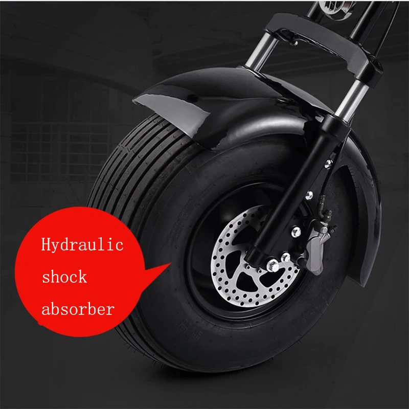 Взрослый Электрический мотоцикл, Электрический скутер Citycoco, электрический велосипед 60V20A 1500 Вт, двойная литиевая батарея с двумя колесами
