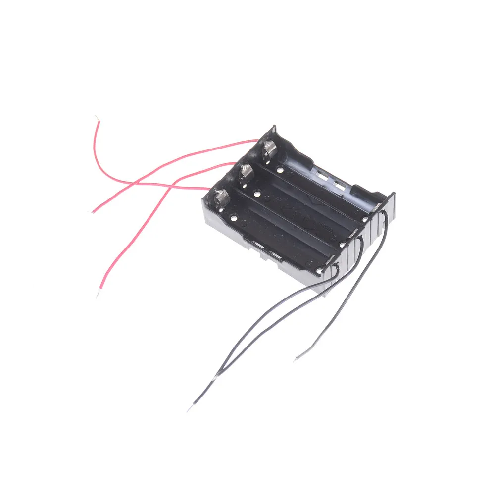1PCS 18650 Battery Box Black Plastic DIY Batterries Holder Storage Case For 3 X 3.7V 18650 Battery Battery With Wire Lead