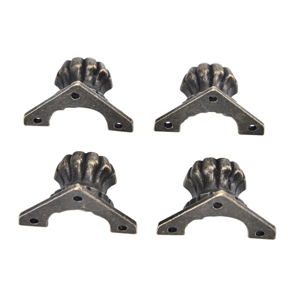 

4 Pcs 35*25MM Practical Zinc Alloy Retro Antique Bronze Jewelry Chest Wood Box Decorative Feet Leg Corner Protector