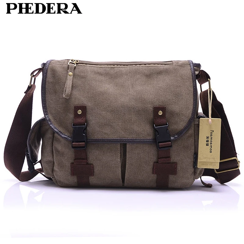 PHEDERA Brand Canvas Men Messenger Bags Casual Vintage Travel Shoulder Bags for Male Fashion Beige/Black/Brown Men Crossbody Bag PHEDERA Brand Canvas Men Messenger Bags Casual Vintage Travel Shoulder Bags for Male Fashion Beige/Black/Brown Men Crossbody Bag