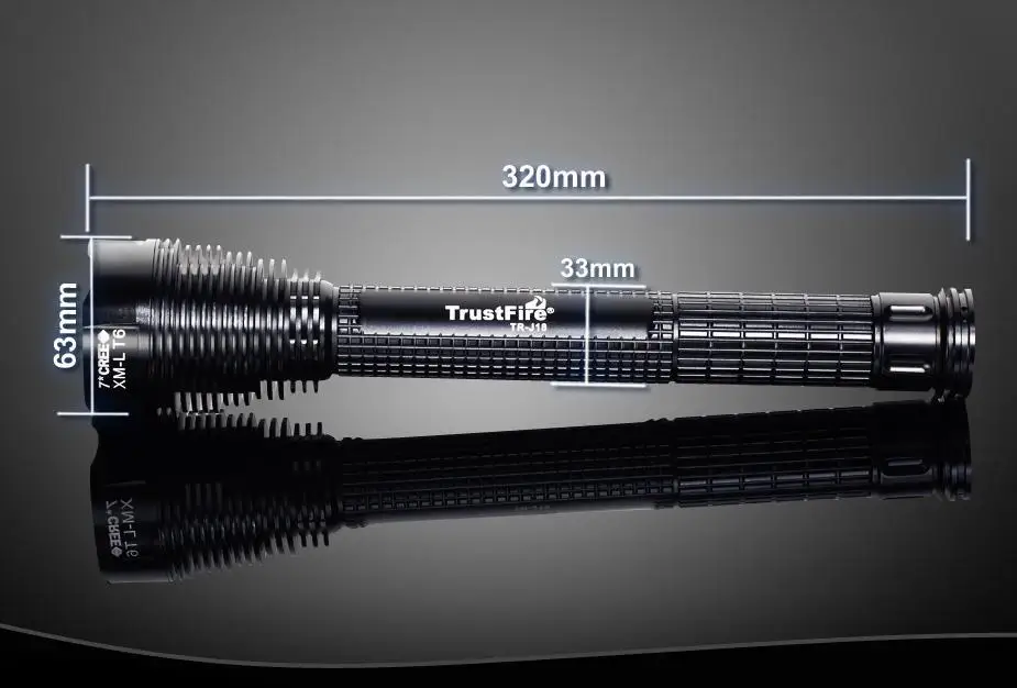 TrustFire TR J18 7 * Cree XM L T6 8000 Люмен 5 режимный светодиодный фонарик (2*26650/3*26650/3*18650)|led